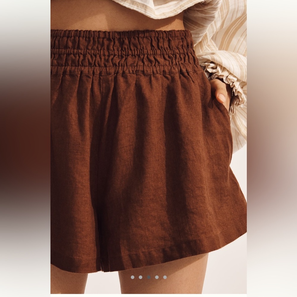 ANTHROPOLOGIE THE SOMERSET LINEN SHORTS SIZES XXSP-MP MSRP $98.00 NWT - Picture 3 of 11